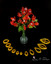 Decupatoare Bougainvillea asezate pe masa langa o floare Bougainvillea rosie