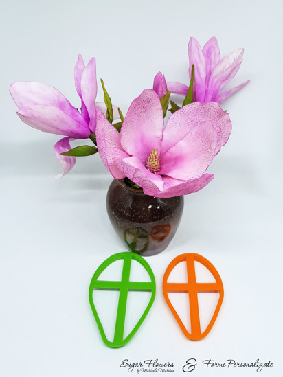 Decupatoare colorate asezate langa Magnolie